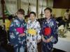 Our three helpers, who coordinated trips and activities and helped to translate between English and Japanese for us, came to the end-of-classes party dressed in yukata.