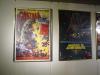 Posters from Godzilla movies.